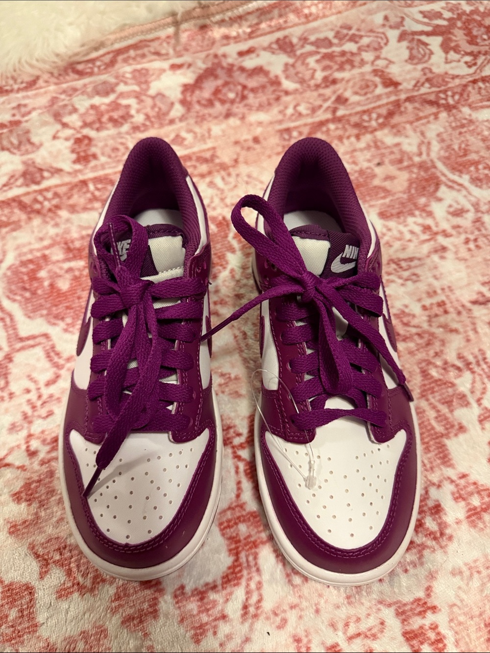 Nike Purple and White Low Top Sneakers